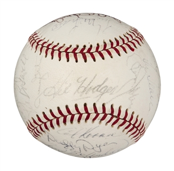1969 New York Mets Team Signed Baseball With 25 Signatures Including a rare Authentic Hodges  (JSA)